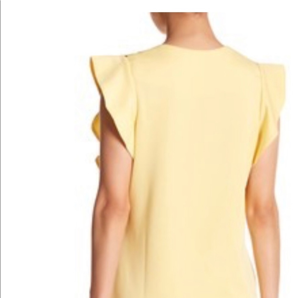 ABS Collection Yellow Ruffle LaceUp Shoulder Dress - Picture 10 of 10